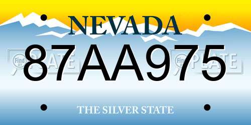 87AA975 Nevada License Plate