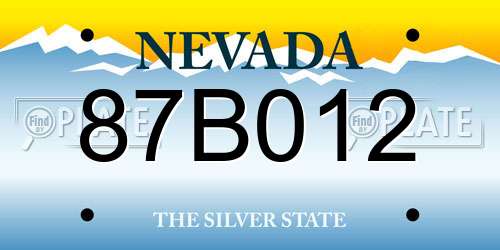 87B012 Nevada License Plate