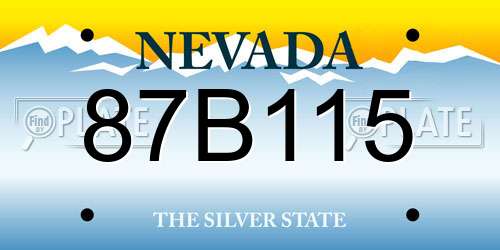 87B115 Nevada License Plate