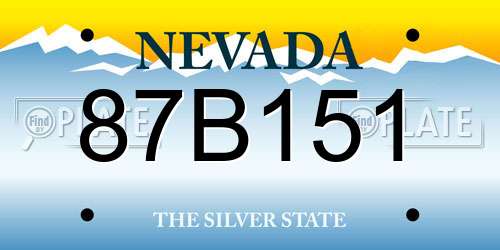 87B151 Nevada License Plate