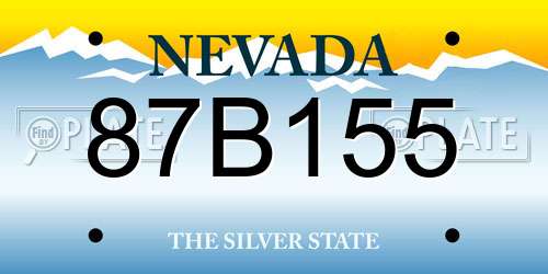 87B155 Nevada License Plate