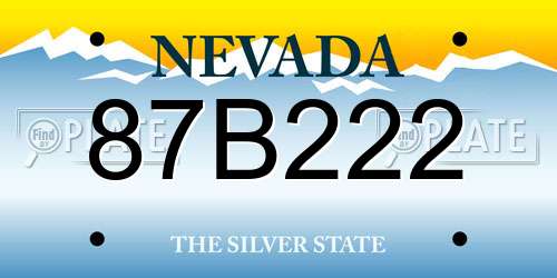 87B222 Nevada License Plate