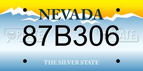 87B306 Nevada License Plate