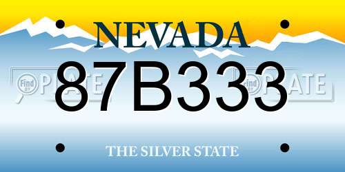 87B333 Nevada License Plate