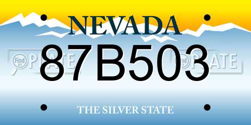 87B503 Nevada License Plate