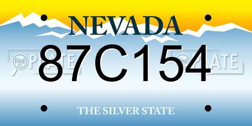 87C154 Nevada License Plate