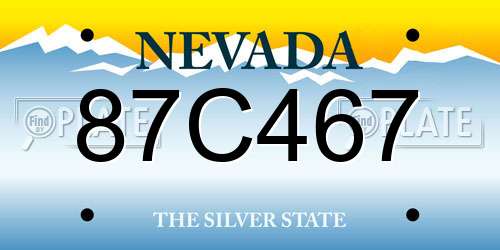 87C467 Nevada License Plate