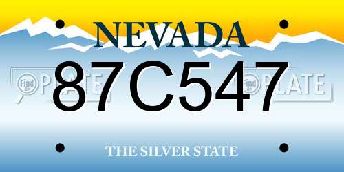 87C547 Nevada License Plate