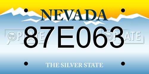 87E063 Nevada License Plate