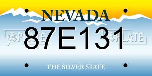 87E131 Nevada License Plate