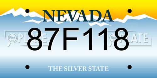 87F118 Nevada License Plate