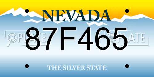 87F465 Nevada License Plate