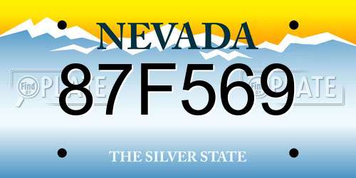 87F569 Nevada License Plate