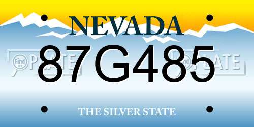 87G485 Nevada License Plate
