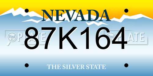 87K164 Nevada License Plate