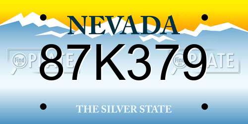 87K379 Nevada License Plate