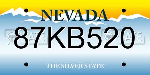 87KB520 Nevada License Plate