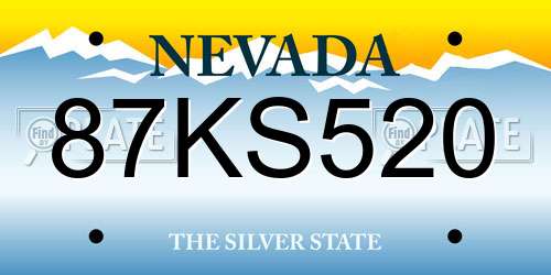 87KS520 Nevada License Plate