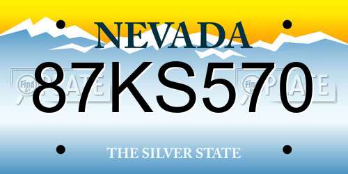 87KS570 Nevada License Plate