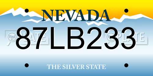 87LB233 Nevada License Plate
