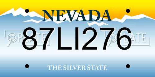 87LI276 Nevada License Plate