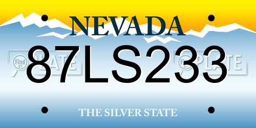 87LS233 Nevada License Plate