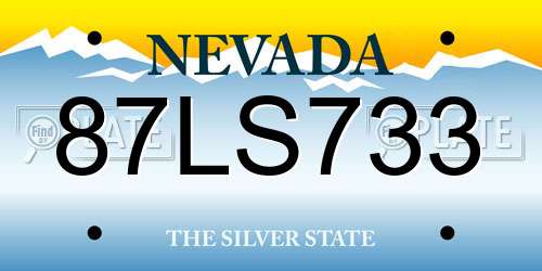 87LS733 Nevada License Plate