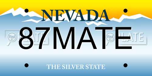 87MATE Nevada License Plate