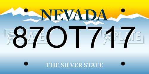 87OT717 Nevada License Plate