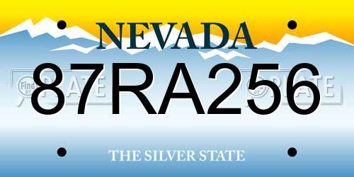 87RA256 Nevada License Plate
