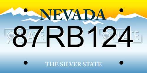 87RB124 Nevada License Plate