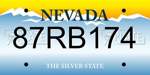 87RB174 Nevada License Plate