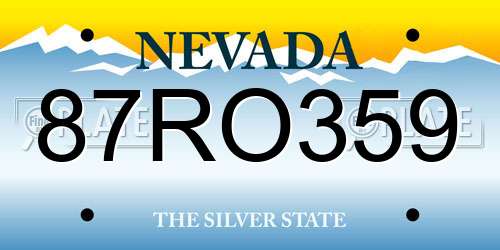 87RO359 Nevada License Plate