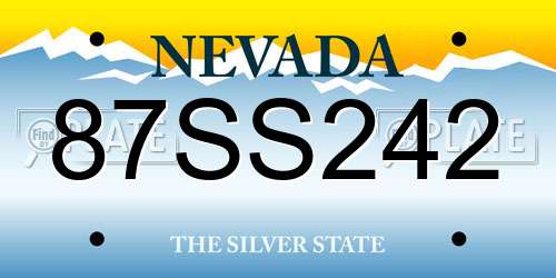 87SS242 Nevada License Plate