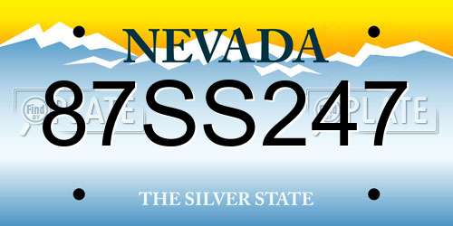 87SS247 Nevada License Plate