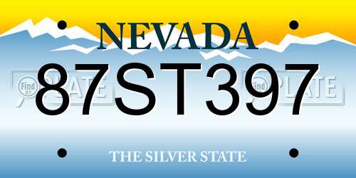 87ST397 Nevada License Plate