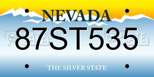 87ST535 Nevada License Plate