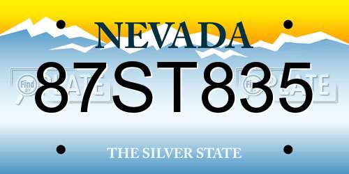 87ST835 Nevada License Plate