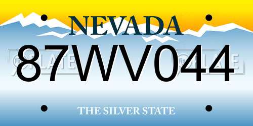 87WV044 Nevada License Plate