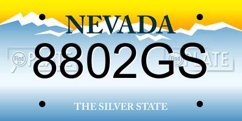8802GS Nevada License Plate