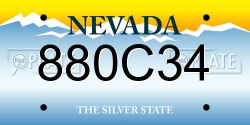 880C34 Nevada License Plate