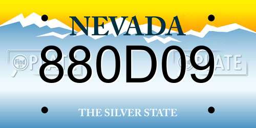 880D09 Nevada License Plate