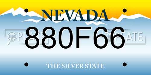 880F66 Nevada License Plate