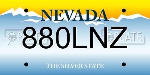 880LNZ Nevada License Plate