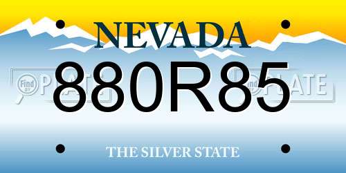 880R85 Nevada License Plate