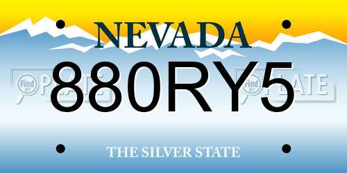 880RY5 Nevada License Plate