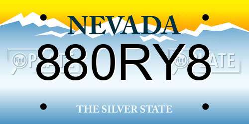 880RY8 Nevada License Plate