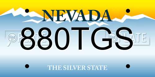 880TGS Nevada License Plate