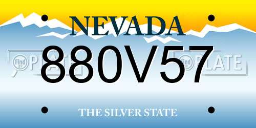 880V57 Nevada License Plate
