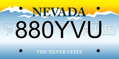 880YVU Nevada License Plate